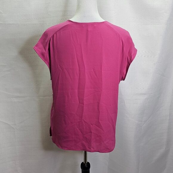 Chaus Pink Cap Sleeve Popover Blouse Size Small - Picture 9 of 9
